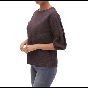 Banana Republic Envelope Sleeve Burgundy Top